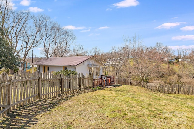 323 Emma Rd, Asheville, NC 28806 - view of yard with a wooden deck and fence private yard