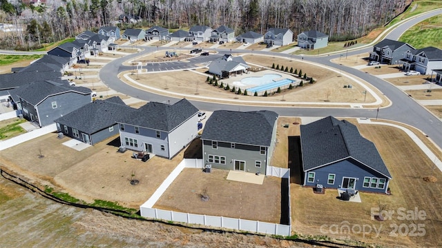 aerial view featuring a residential view