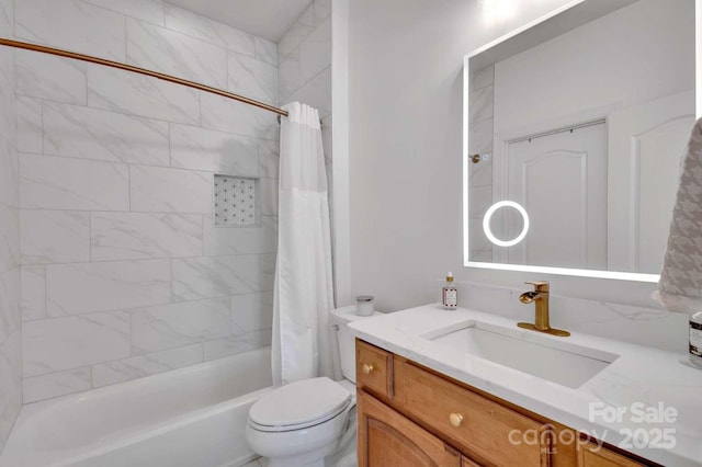 4536 Rustling Woods Dr, Denver, NC 28037 - bathroom with vanity, shower / bath combo, and toilet