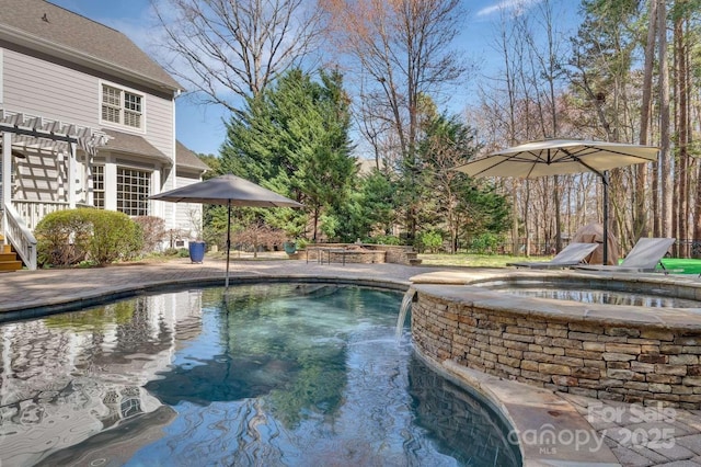 4536 Rustling Woods Dr, Denver, NC 28037 - view of pool with a pergola, a patio, and a pool with connected hot tub