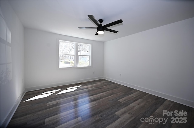 621 Cauthen St, Rock Hill, SC 29730 - empty room featuring dark wood-style floors, ceiling fan, and baseboards