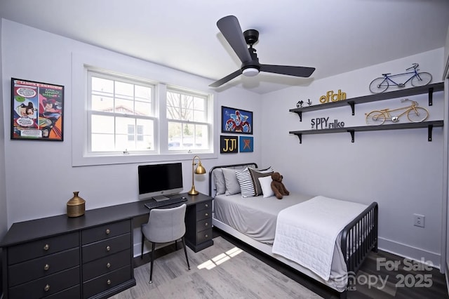 621 Cauthen St, Rock Hill, SC 29730 - bedroom with wood finished floors, ceiling fan, and baseboards