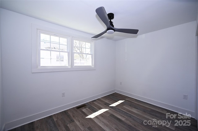 621 Cauthen St, Rock Hill, SC 29730 - empty room featuring dark wood finished floors, baseboards, and ceiling fan