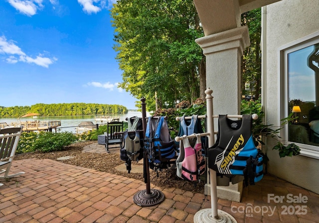 102 Stone Point Ct, Mooresville, NC 28117 - view of patio / terrace featuring a water view