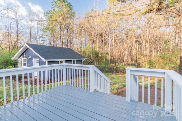 6282 Richburg Rd, Great Falls, SC 29055 - deck featuring an outbuilding