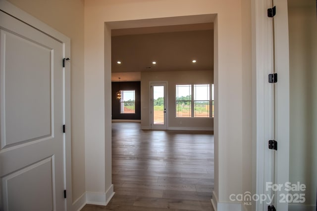 1370 Coppergate Dr, Salisbury, NC 28147 - hallway featuring wood finished floors and recessed lighting