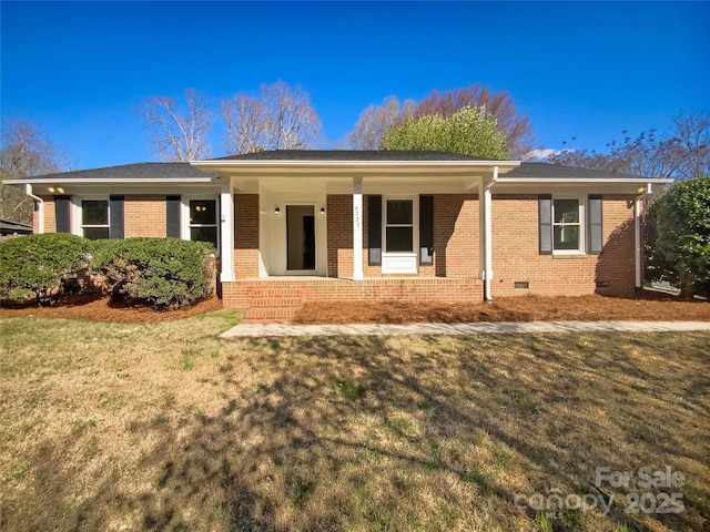 6227 Thermal Rd, Charlotte, NC 28211 - single story home featuring covered porch, brick siding, crawl space, and a front lawn