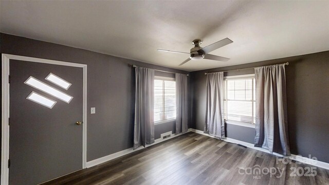 11 Season Ln, Asheville, NC 28805 - spare room with ceiling fan and dark wood-type flooring