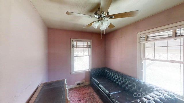 11 Season Ln, Asheville, NC 28805 - living area featuring carpet floors and ceiling fan