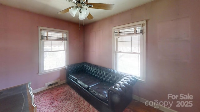 11 Season Ln, Asheville, NC 28805 - living area with baseboards and a ceiling fan