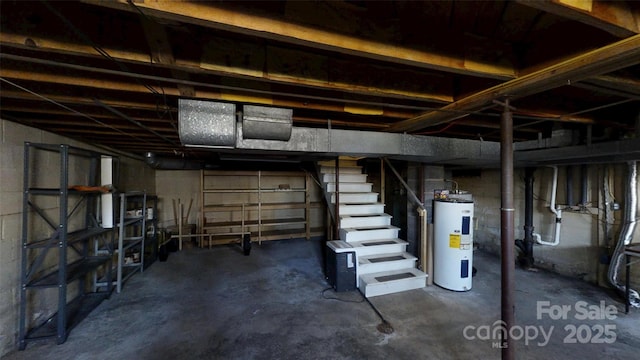 11 Season Ln, Asheville, NC 28805 - below grade area featuring water heater and stairs