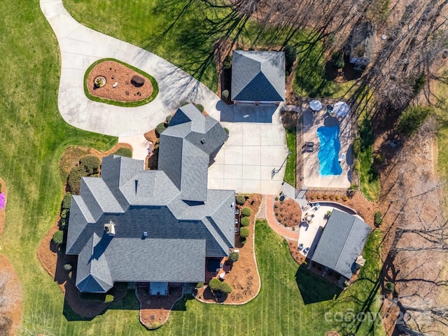 810 Lake Wright Rd, China Grove, NC 28023 - aerial view of property and surrounding area with a pool area