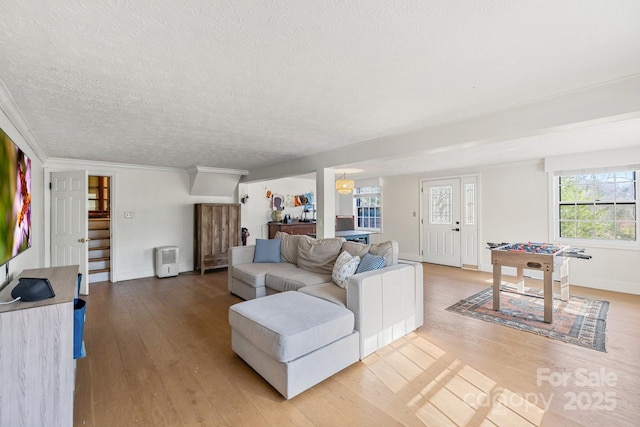 203 Davis Mountain Rd, Laurel Park, NC 28739 - living area with light wood-style flooring and a textured ceiling