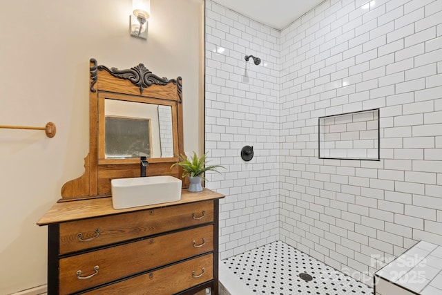 203 Davis Mountain Rd, Laurel Park, NC 28739 - full bathroom with vanity and a tile shower