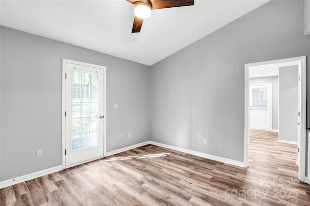6628 Cool Water Ct, Charlotte, NC 28215 - unfurnished room with wood finished floors, a ceiling fan, and baseboards