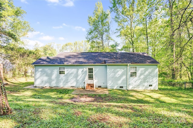 6628 Cool Water Ct, Charlotte, NC 28215 - back of house with crawl space, entry steps, and roof with shingles