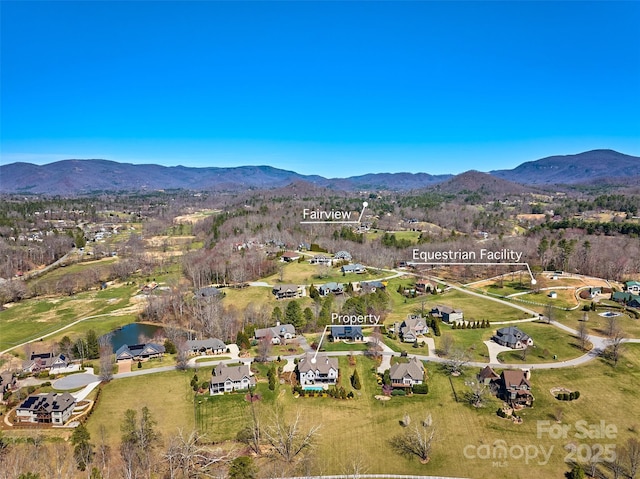 64 Water Hill Way, Fletcher, NC 28732 - aerial view of property and surrounding area with nearby suburban area and a water and mountain view