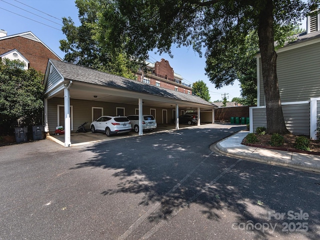 view of covered parking lot