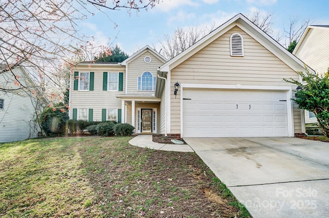 10434 Henbane Ct, Charlotte, NC 28213 - traditional home with concrete driveway, an attached garage, and a front lawn