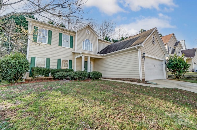 10434 Henbane Ct, Charlotte, NC 28213 - view of front of property with concrete driveway, a garage, and a front lawn