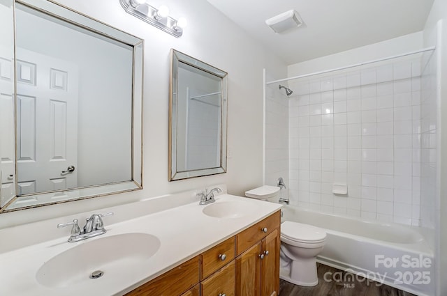 10434 Henbane Ct, Charlotte, NC 28213 - full bath with a sink, toilet, tub / shower combination, and double vanity