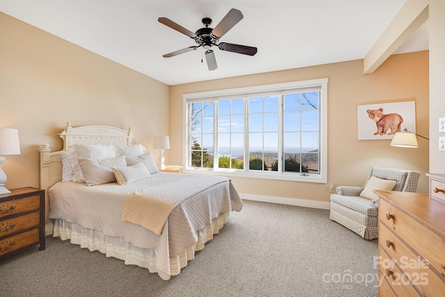 315 Jocassee Trl, Sapphire, NC 28774 - bedroom with baseboards, carpet floors, and a ceiling fan