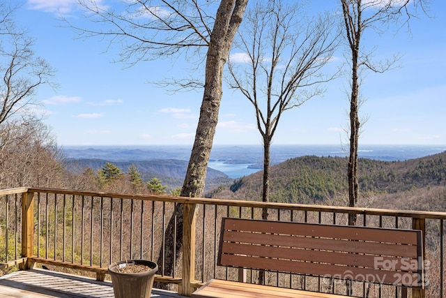 315 Jocassee Trl, Sapphire, NC 28774 - wooden deck featuring a mountain view and a forest view