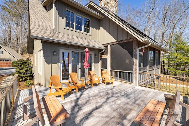 315 Jocassee Trl, Sapphire, NC 28774 - wooden deck with a sunroom