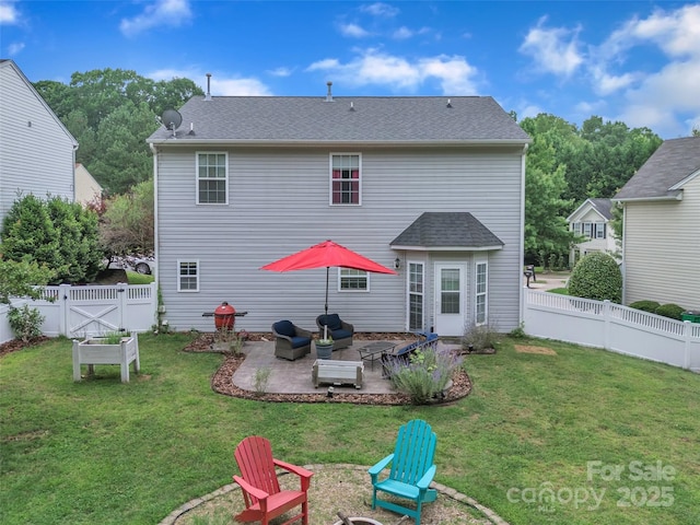 1017 Chalk Hill Ln, Charlotte, NC 28214 - rear view of house with a patio area, a shingled roof, and a gate