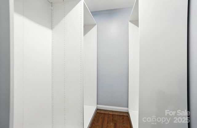 5807 Mctaggart Ln, Charlotte, NC 28269 - spacious closet with dark wood-style flooring