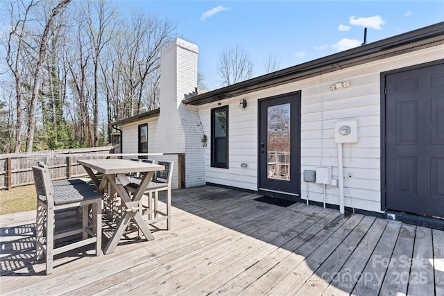 5501 Joyce Dr, Charlotte, NC 28215 - wooden deck featuring outdoor dining area