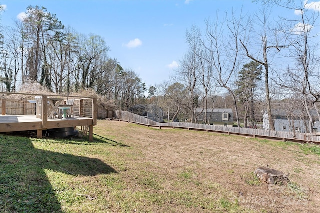 5501 Joyce Dr, Charlotte, NC 28215 - view of yard featuring a wooden deck