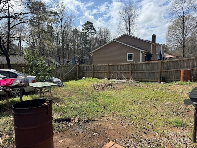 view of yard with fence