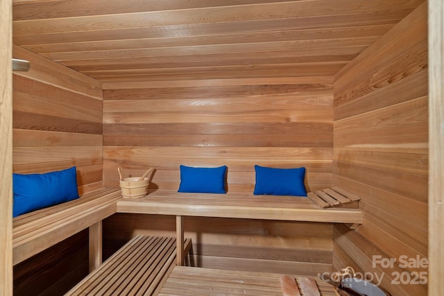 19117 Davidson Concord Rd, Davidson, NC 28036 - relaxing sauna featuring wooden ceiling and wooden walls