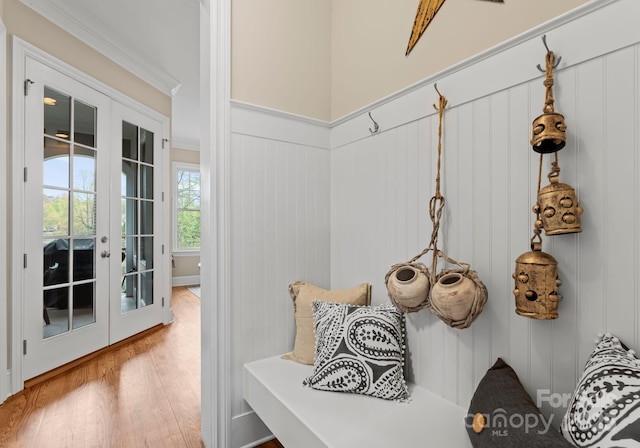 21311 Baltic Dr, Cornelius, NC 28031 - mudroom with french doors and wood finished floors
