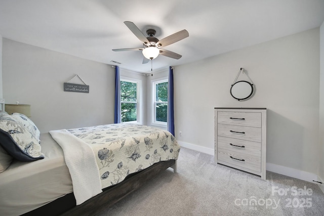 463 Lake Wylie Rd, Belmont, NC 28012 - bedroom featuring light carpet and a ceiling fan