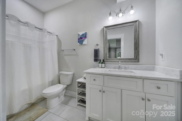 463 Lake Wylie Rd, Belmont, NC 28012 - full bath featuring vanity, tile patterned floors, and a shower with shower curtain