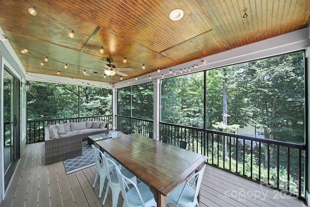 463 Lake Wylie Rd, Belmont, NC 28012 - deck featuring outdoor lounge area and ceiling fan