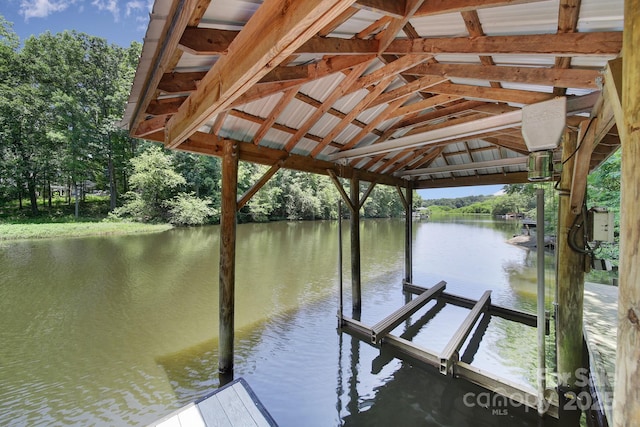 463 Lake Wylie Rd, Belmont, NC 28012 - dock area featuring a water view and view of scattered trees