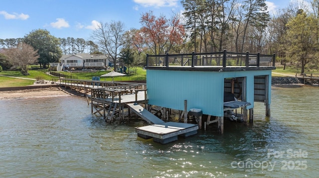 15921 Cramur Dr, Huntersville, NC 28078 - dock area with a water view and a yard