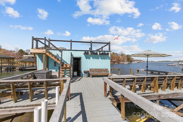 15921 Cramur Dr, Huntersville, NC 28078 - dock area with a water view and stairway