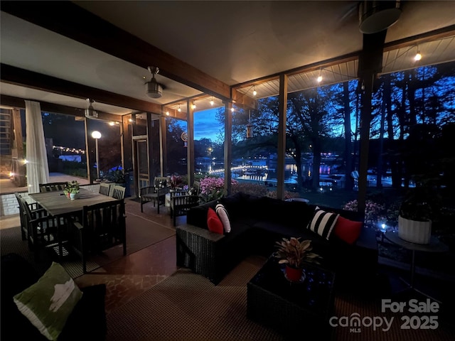 15921 Cramur Dr, Huntersville, NC 28078 - sunroom / solarium featuring beamed ceiling