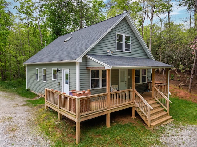 48 Rose Creek Cove Rd, Franklin, NC 28734 - rear view of house with roof with shingles