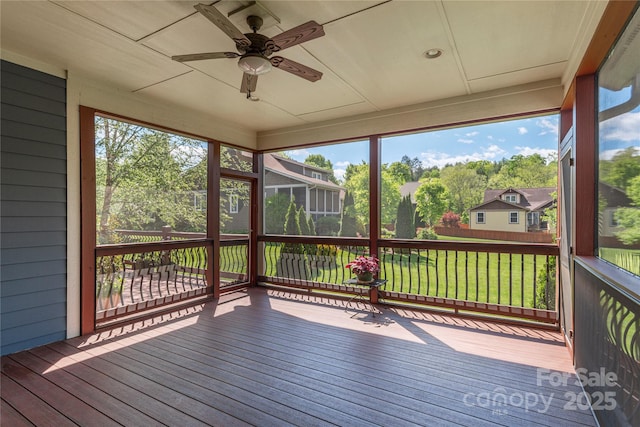 4 Silo View Ct, Asheville, NC 28804 - unfurnished sunroom featuring ceiling fan and healthy amount of natural light