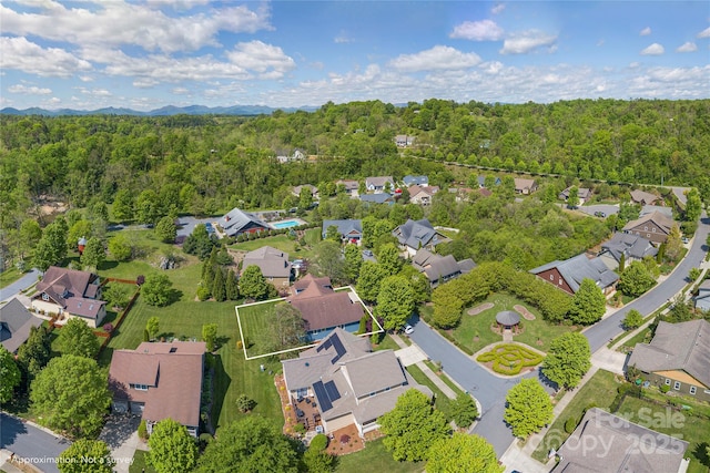 4 Silo View Ct, Asheville, NC 28804 - aerial perspective of suburban area featuring a forest and property parcel outlined