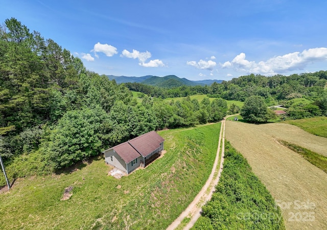 42 Leonard Davis Rd, Robbinsville, NC 28771 - aerial view of property and surrounding area with a heavily wooded area