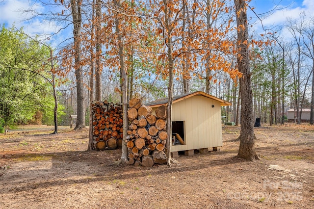 view of shed