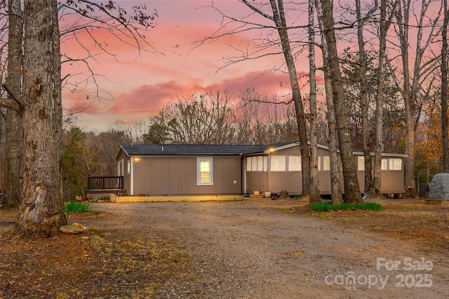 exterior space featuring driveway