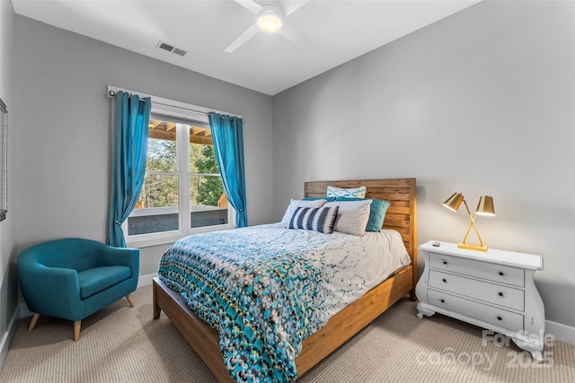 1289 Northview Dr, Morganton, NC 28655 - carpeted bedroom featuring a ceiling fan, baseboards, and visible vents
