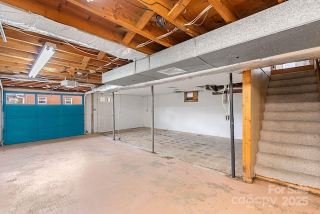 below grade area with stairway